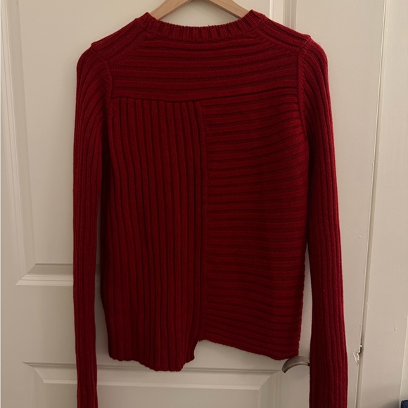 Wool Ribbed Red Sweater S - Picture 2 of 3